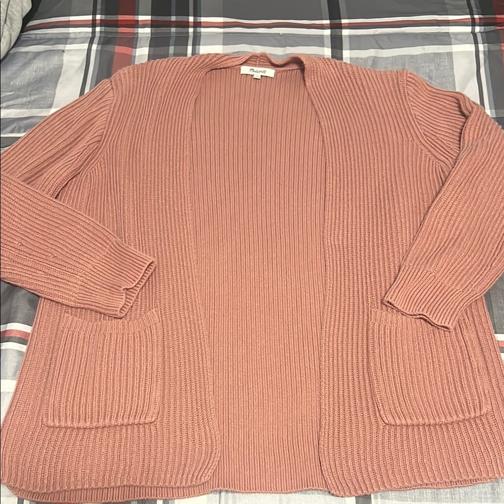 Women’s Madewell Pink Chunky Knit Cardigan Sweater!